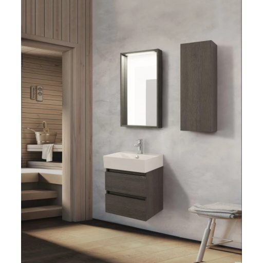 LINEART PLAZA Oak vertikális fürdőszoba szekrény – 30x85 cm, tölgyfa mintázat, nedvességálló