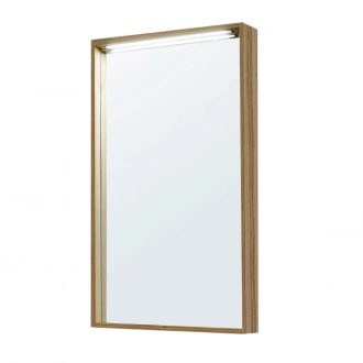   LINEART PLAZA 500 Modern fürdőszobai tükör Legnano tölgy kerettel – 48x85 cm
