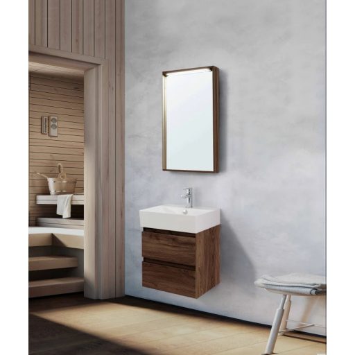 LineART PLAZA 600 Navarro mosdószekrény – 60 cm | Sötét Tölgy, Nedvességálló