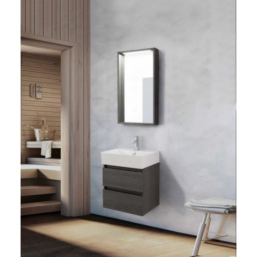 LineART PLAZA 600 Szürke Tölgy mosdószekrény – 60 cm | Loft stílus, Nedvességálló