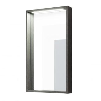  LINEART PLAZA 600 Modern LED-es fürdőszobai tükör – tölgy, 55x85 cm