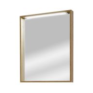   LINEART PLAZA 700 Modern LED-es fürdőszobai tükör – Világos Legnano tölgy, 65x85 cm