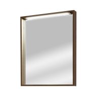   LINEART PLAZA 700 Modern LED-es fürdőszobai tükör – Navarro dió, 65x85 cm