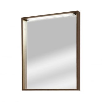  LINEART PLAZA 700 Modern LED-es fürdőszobai tükör – Navarro dió, 65x85 cm
