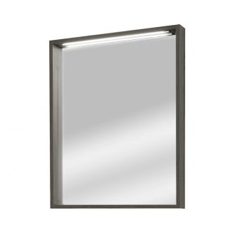  LINEART PLAZA 700 Modern LED-es fürdőszobai tükör –  tölgy, 65x85 cm
