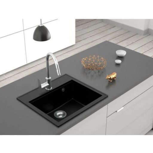 MILO RETTO 560 x 510 x 215 mm gránit mosogató – Lávafekete (Lava stone)