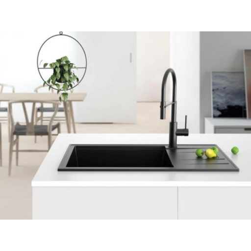 MILO RETTO 650 x 500 x 215 mm gránit mosogató – Lávafekete (Lava stone)