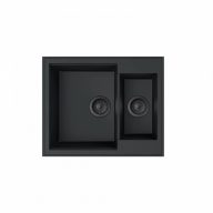   MILÓ Milo Retto másfél medencés gránit mosogató, 610x500x215 mm, vulkanikus fekete