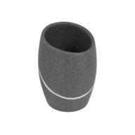 Minotti antracit fogkefetartó pohár fehér díszcsíkkal