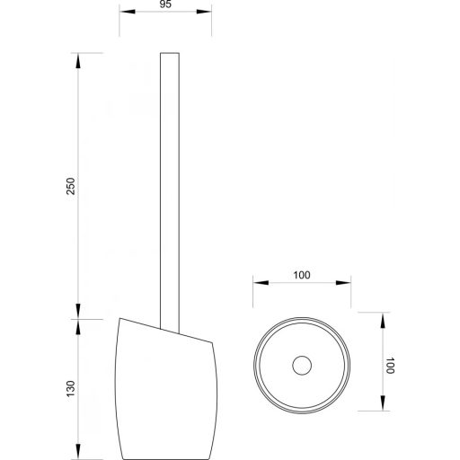 MINOTTI S szabadon álló WC-kefe 100x380 mm szürke kőmintás