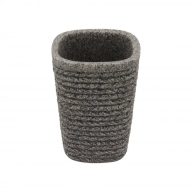   Minotti sötétszürke kötött mintás kerámia fogkefetartó pohár