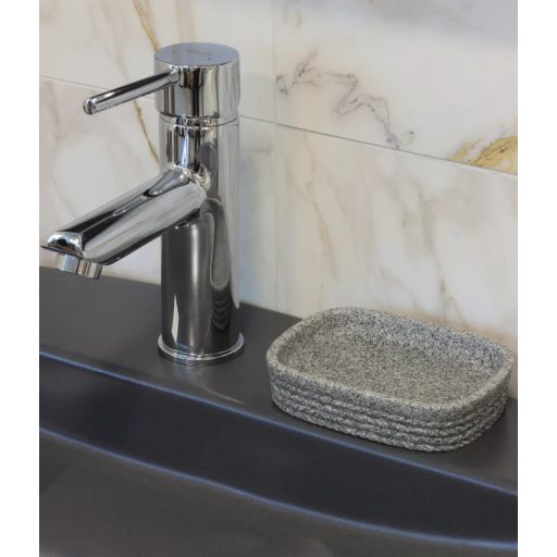 MINOTTI  szappantartó, kőhatásu műanyag, szürke