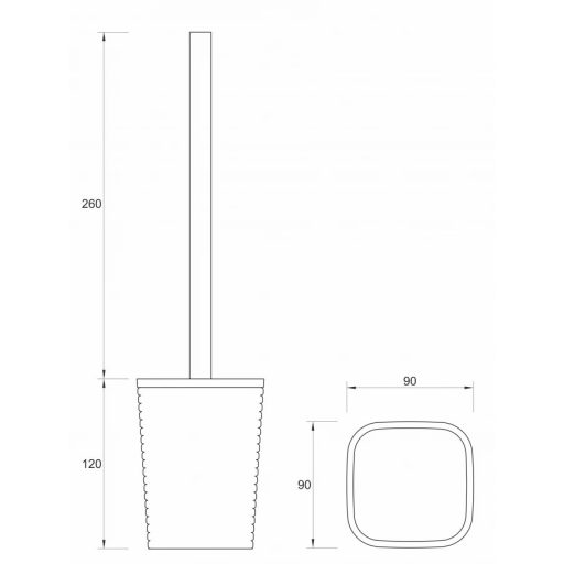 MINOTTI WC kefe tartó 115x370 mm szürke gránit