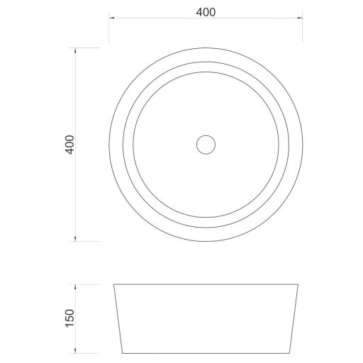 MINOTTI Odelisse pultra helyezhető márványmosdó 400x150 mm, polírozott szürke