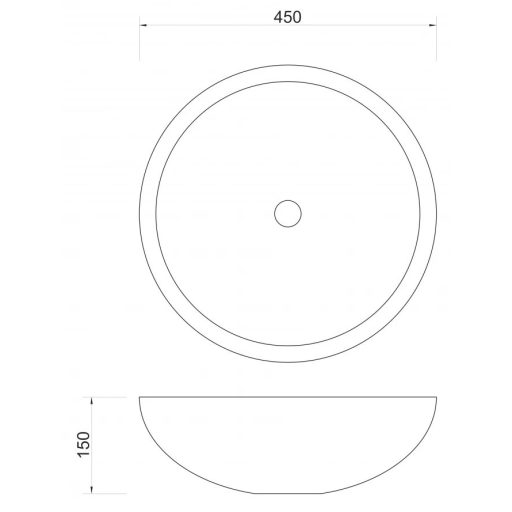 MINOTTI Diya pultra helyezhető márványmosdó 450x150 mm, bézs