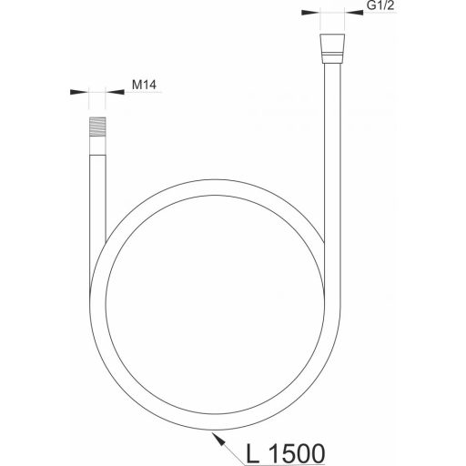 MINOTTI fodrász zuhanycső 1500 mm, króm