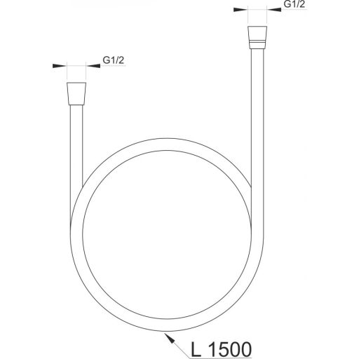 MINOTTI zuhanycső 1500 mm, PVC lux, króm