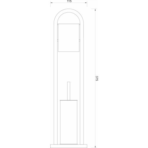 MINOTTI álló WC-kefe és papírtartó – 115x375 mm – Króm (TU-01)