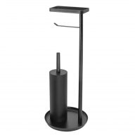   MINOTTI álló WC-kefe és papírtartó – 200x200x700 mm – Fekete matt (TU-03B)