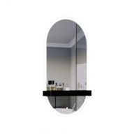   LINEART VISTA Modern ovális LED-es fürdőszobai tükör polccal – 50x90 cm
