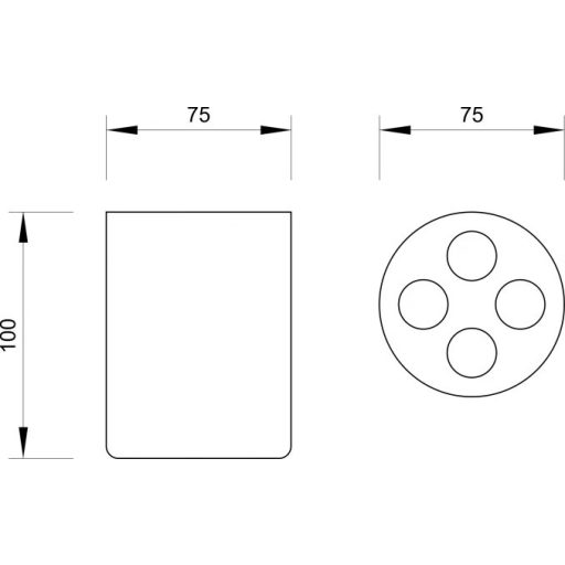 Minotti modern fehér fogkefetartó, pultra helyezhető, 4 férőhelyes