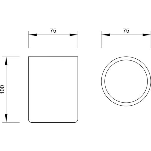 Minotti modern fehér fogkefetartó pohár, vízszintesen bordázott