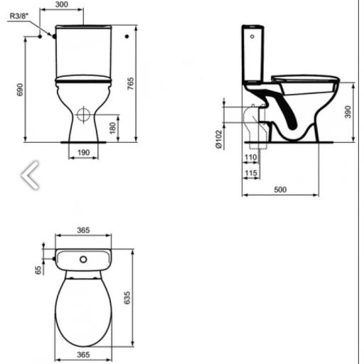 IDEAL STANDARD ULYSSE monoblokk WC soft close ülőkével, baltik