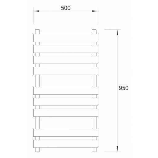  WARME ODER törölközőszárító radiátor 50x95cm matt fekete