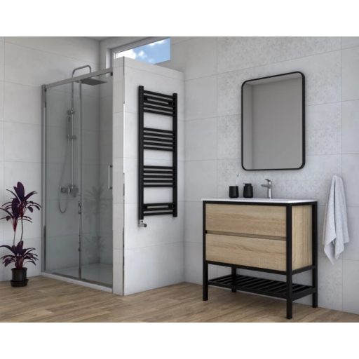 WARME WERRA prémium törölközőszárító radiátor – Matt fekete, 40x120cm