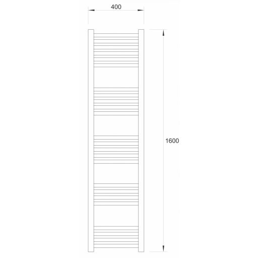 WARME WERRA prémium törölközőszárító radiátor – Matt fekete, 40x160cm