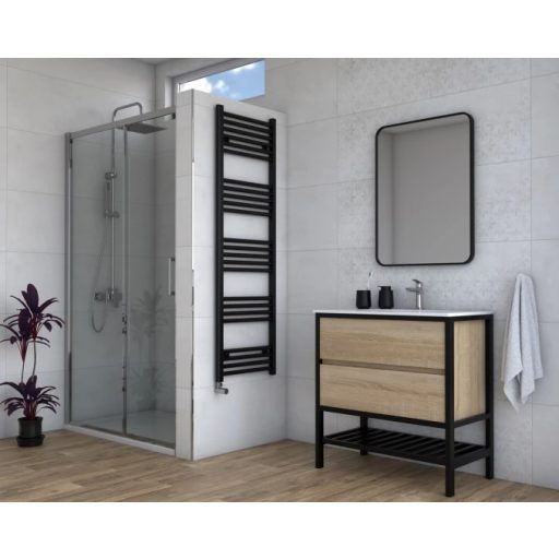 WARME WERRA prémium törölközőszárító radiátor – Matt fekete, 40x160cm