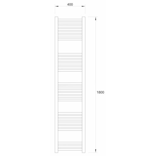 WARME WERRA prémium törölközőszárító radiátor – Matt fekete, 40x180cm