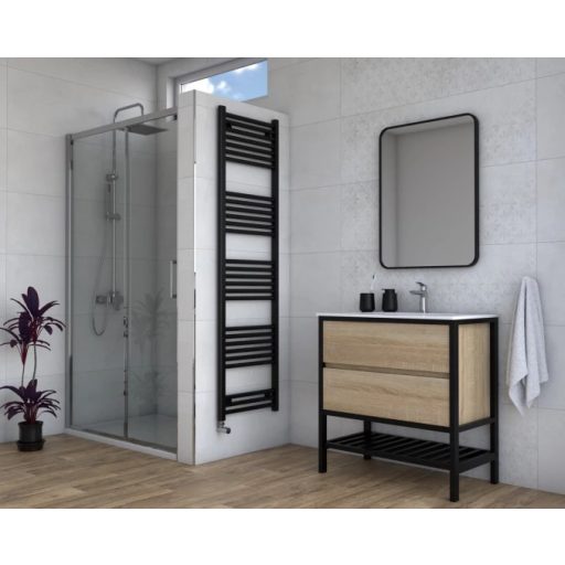 WARME WERRA prémium törölközőszárító radiátor – Matt fekete, 40x180cm