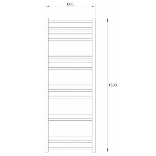 WARME WERRA prémium törölközőszárító radiátor – Fehér, 60x160cm