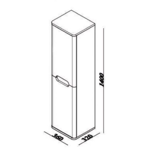 LineART WING Cadiz-Fehér fali szekrény – 36 cm | Barna-Fehér, Nedvességálló