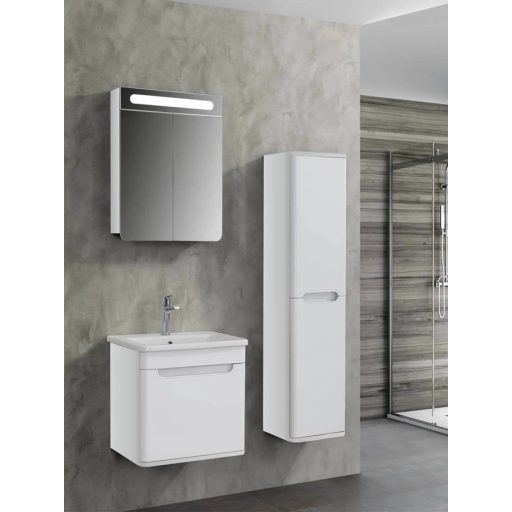 LineART WING Fényes Fehér fali szekrény – 36 cm | Magasfényű, Nedvességálló