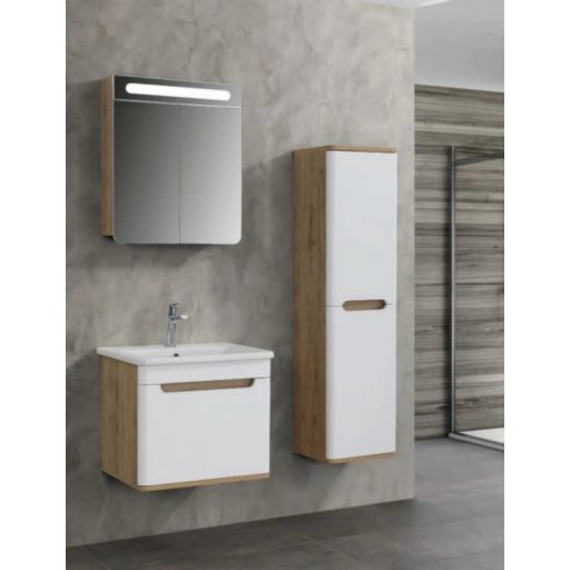 LineART WING 60 cm Függesztett Mosdószekrény – Cadiz / Fényes Fehér – Nedvességálló