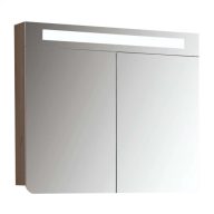   LineART WING 58 cm Tükrös Fürdőszobaszekrény LED Világítással – Natúr Tölgy – Nedvességálló