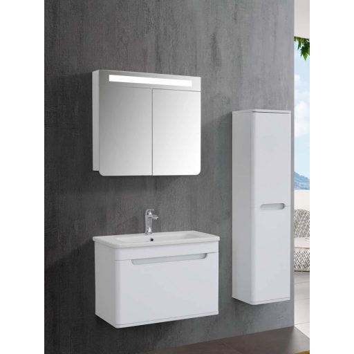 LineART WING 80 cm Függesztett Mosdószekrény – Matt Fehér – Nedvességálló