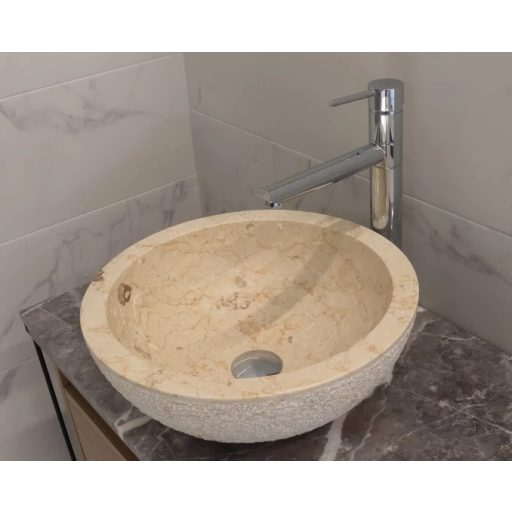 MINOTTI Rough pultra helyezhető márványmosdó 400x150 mm, szürke