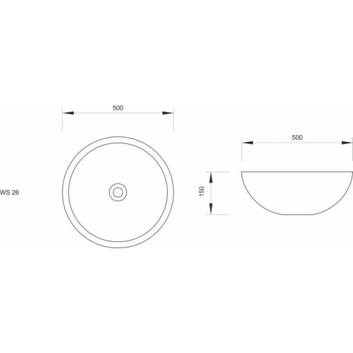 MINOTTI Lilu Rough pultra helyezhető márványmosdó 500x150 mm, bézs