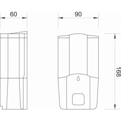 MINOTTI fali szappanadagoló átlátszó tartállyal, 500 ml, ABS műanyag