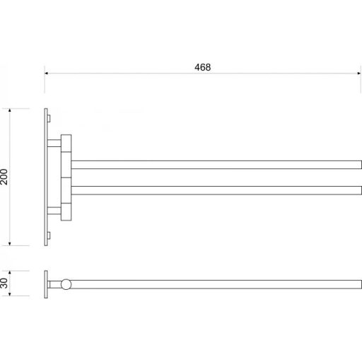MINOTTI 3825 dupla mozgatható törölközőtartó, króm