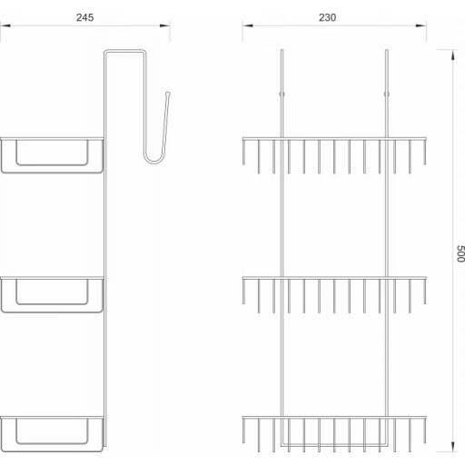 MINOTTI sarokpolc három szintes, króm
