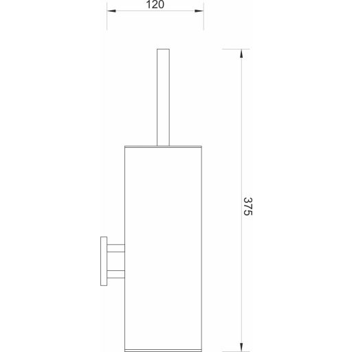 MINOTTI kerek fali WC-kefe – 120x375 mm – Inox (YS102S-H)