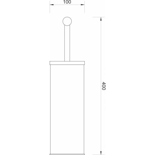 MINOTTI WC-kefe tartó 100x400 mm fényes króm