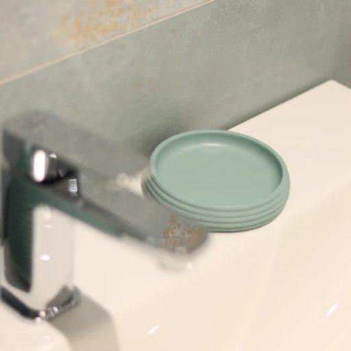 MINOTTI szappantartó, kerek, kőhatású, zöld