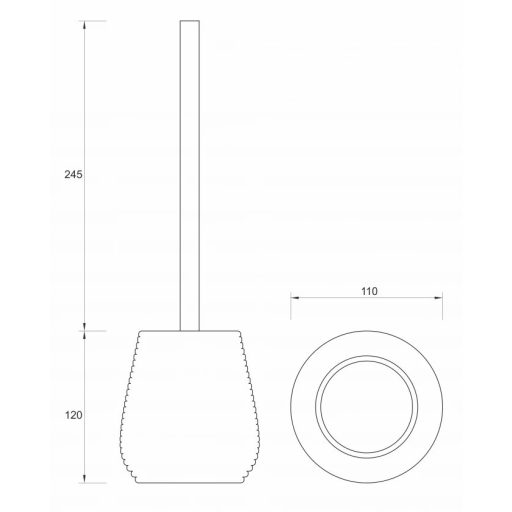 MINOTTI álló WC-kefe – 110x365 mm – Olajzöld (Z7404)